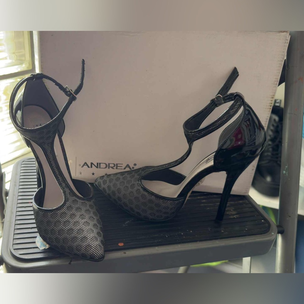 ANDREA FENZI Elegant Black Mesh Heels